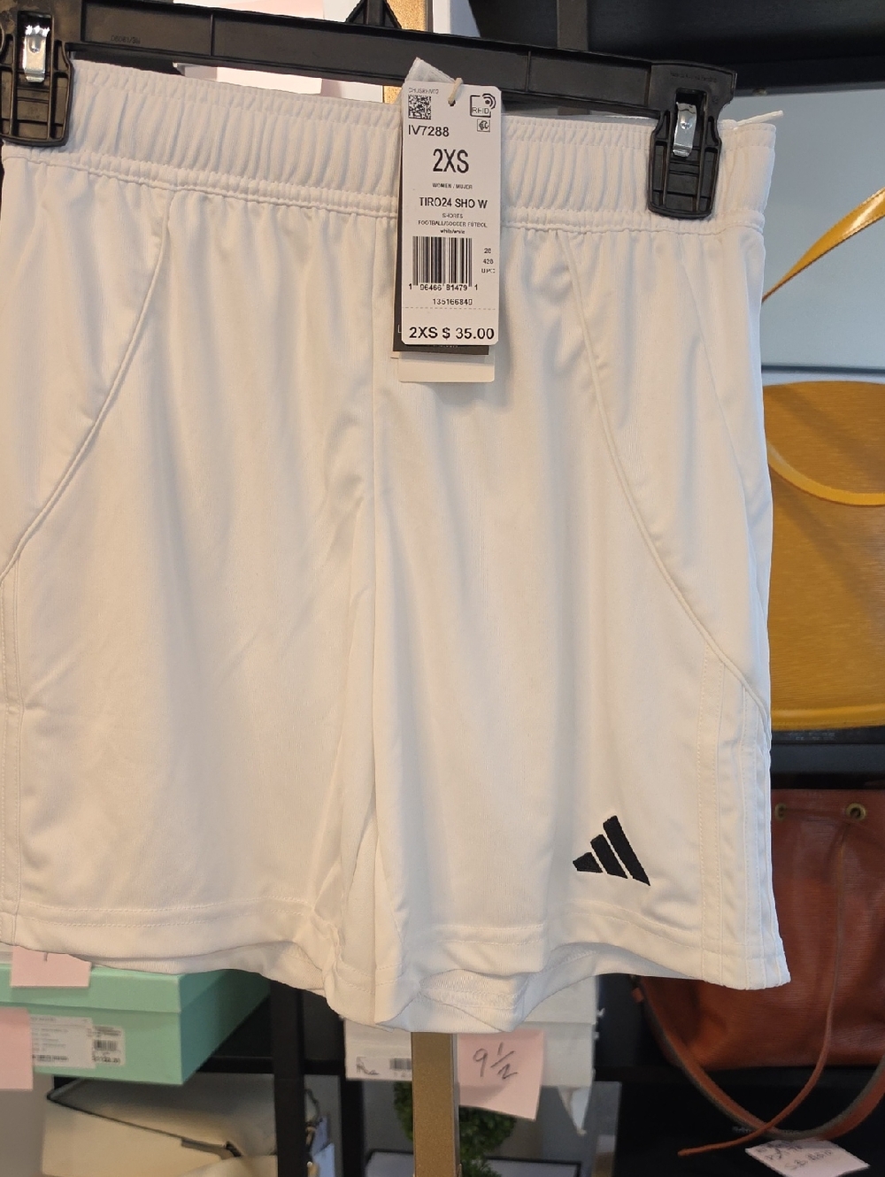 adidas White Sports Shorts with Black Logo